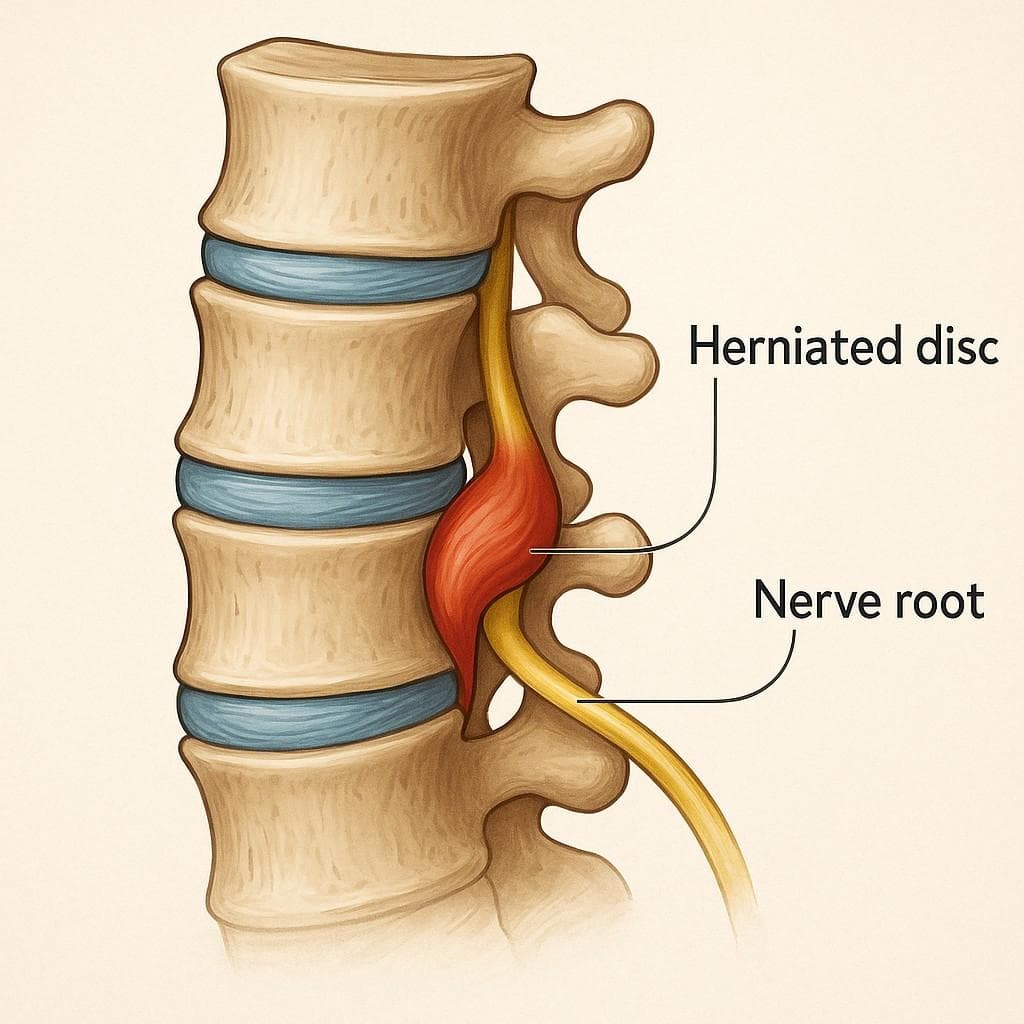 Cross-Sectional View of Spinal Herniation