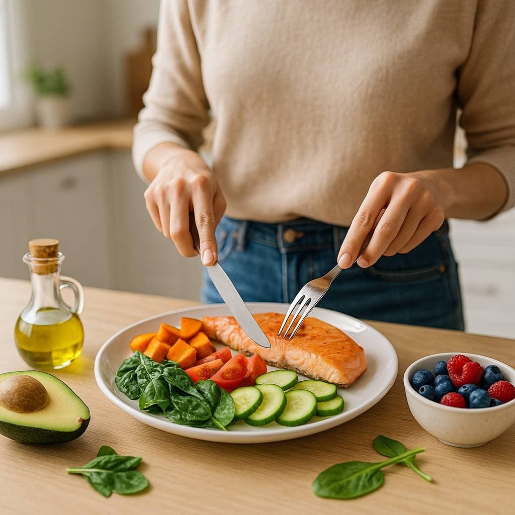 Healthy Meal Preparation in Bright Kitchen