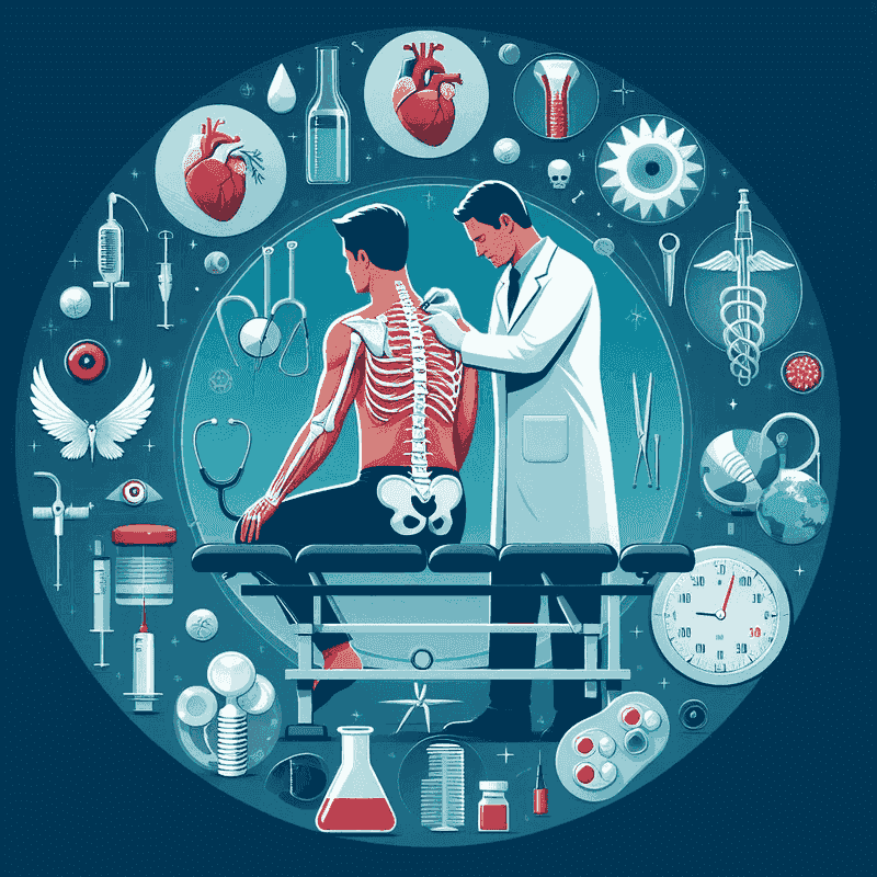 illustration of car accident doctor checking body of car accident patient