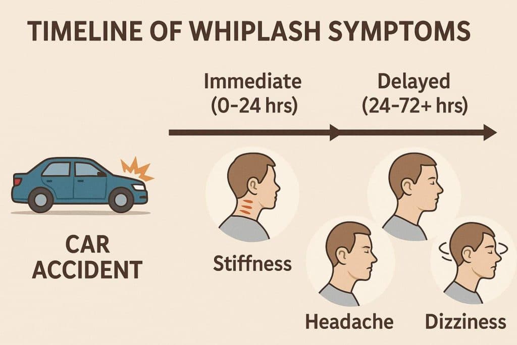 Timeline of Whiplash symptoms for whiplash treatment Beaumont TX