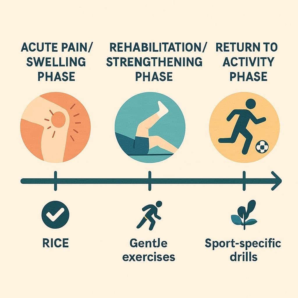 Recovery timeline graphic showing typical healing phases