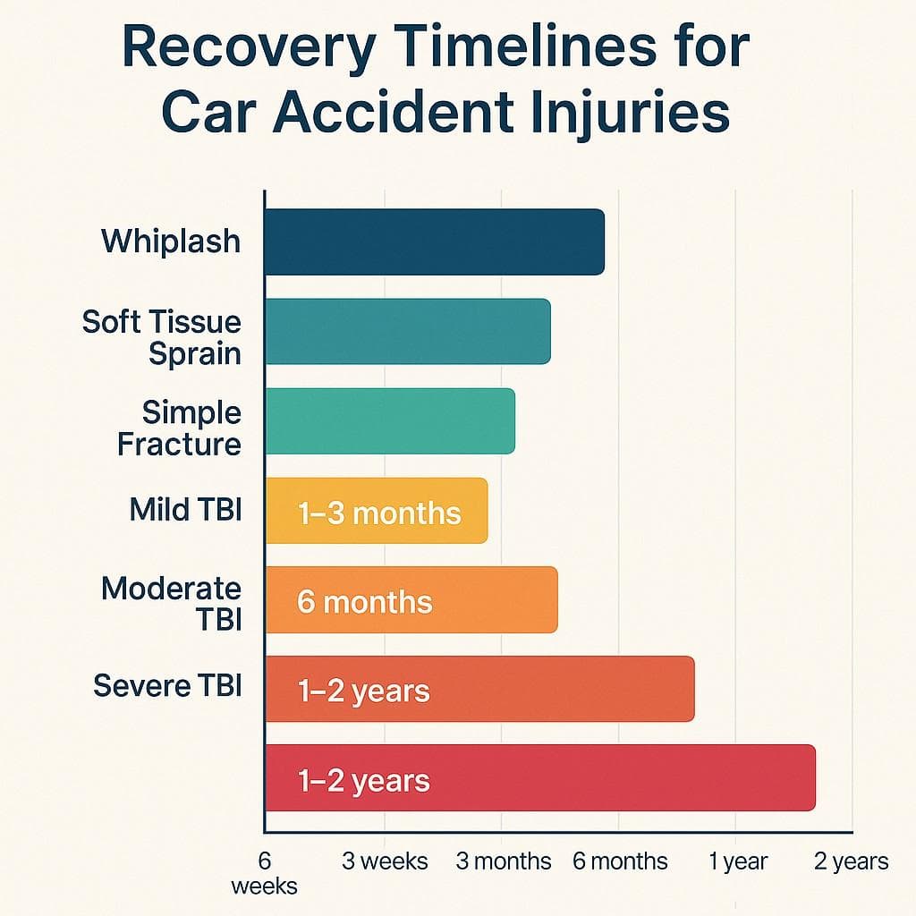 recovery timeline chart showing different injury types and their typical healing durations