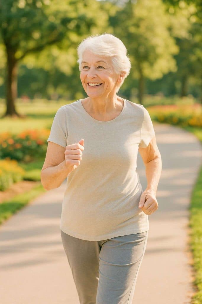 active, happy senior patient after successful chiropractic treatment