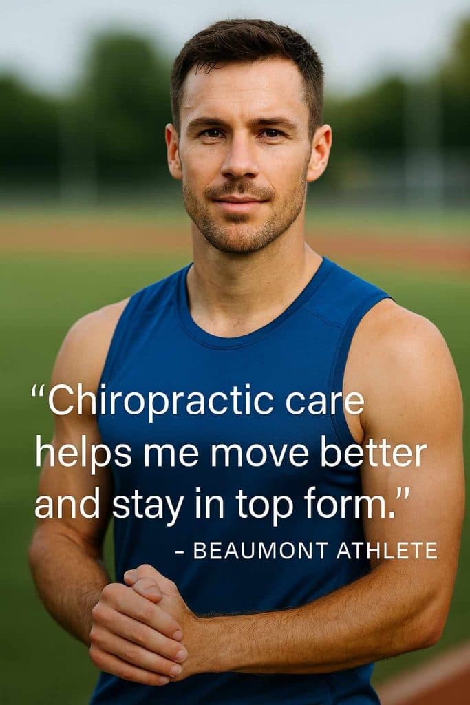 Athlete portrait with brief testimonial overlay