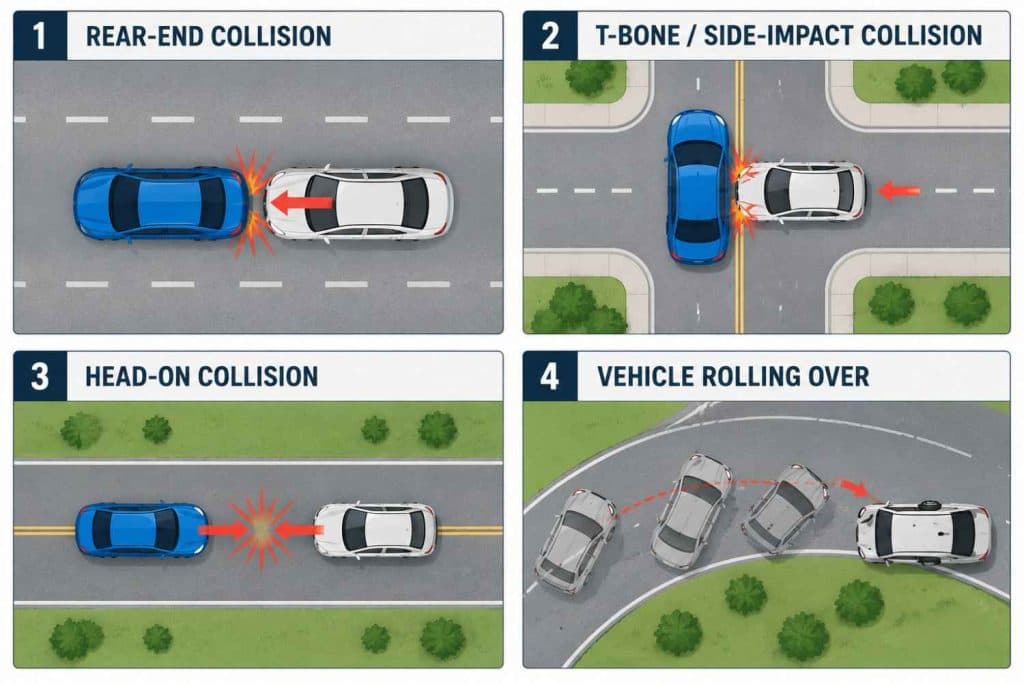 Types of car collisions explained