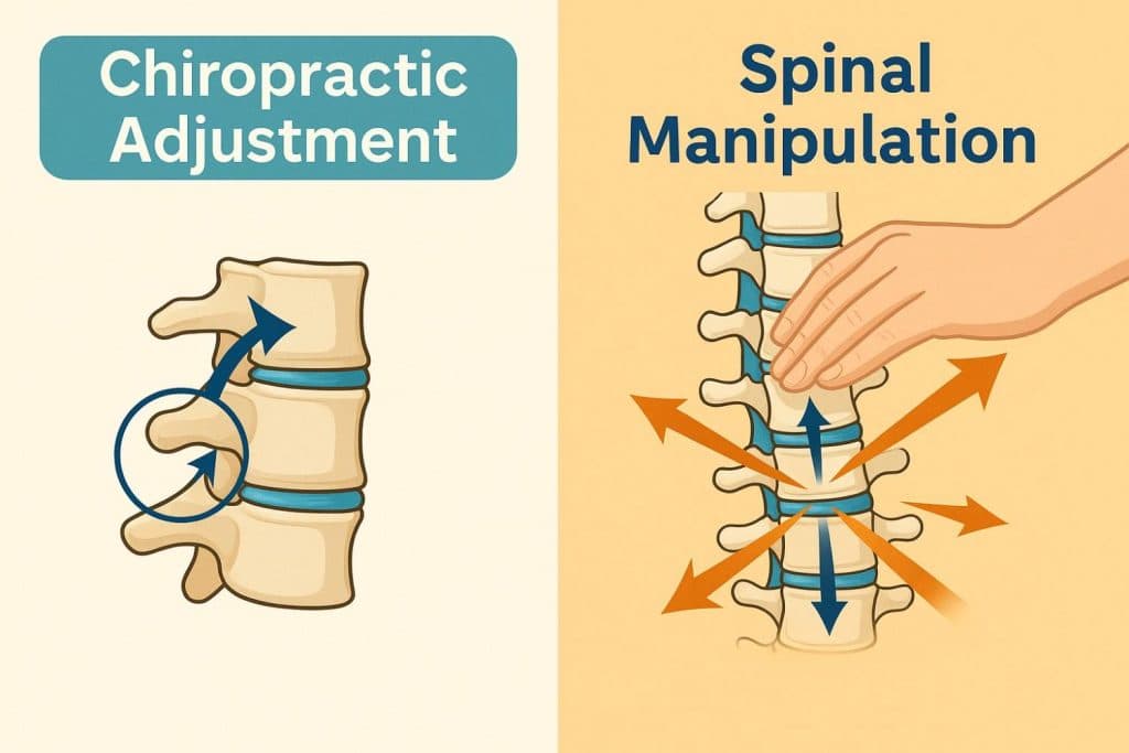 image showing chiropractic adjustments vs spinal manipulation