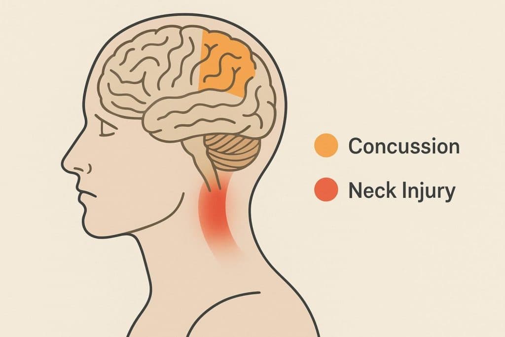 Brain and Neck Injury Illustration