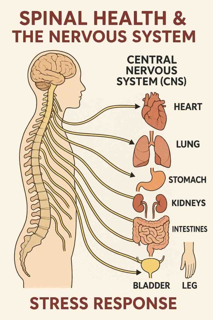Diagram showing spine-CNS connection