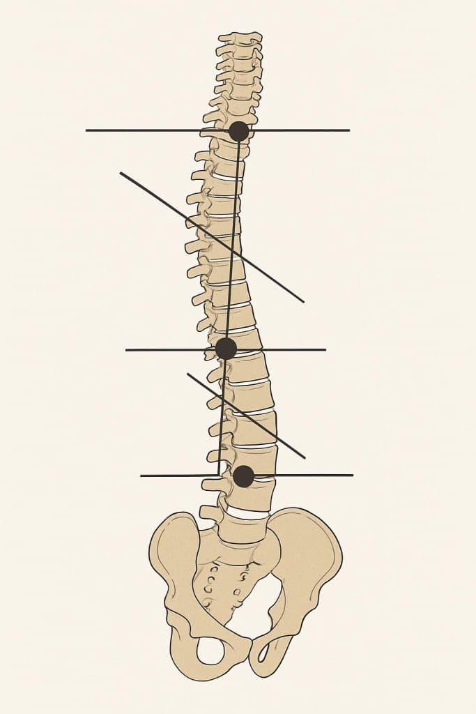 Human Spine with Misalignment Markers