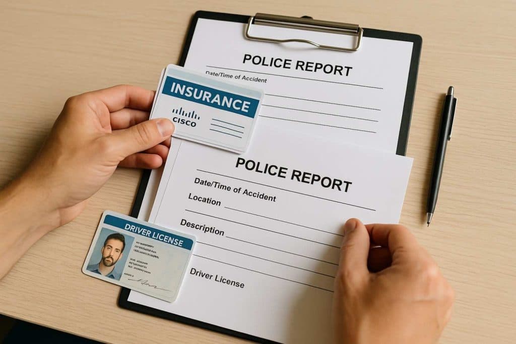 Police report after accident