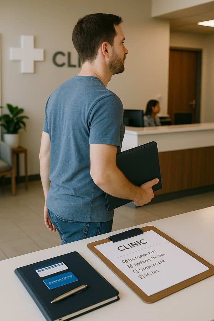 image showing organized patient arriving prepared with all necessary documentation