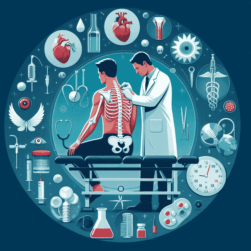 illustration of car accident doctor checking body of car accident patient