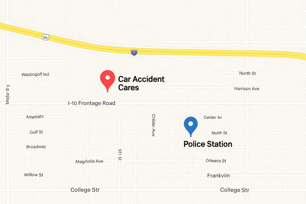 location map of clinic and Police station