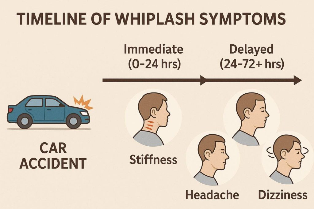 Timeline of Whiplash symptoms for whiplash treatment Beaumont TX