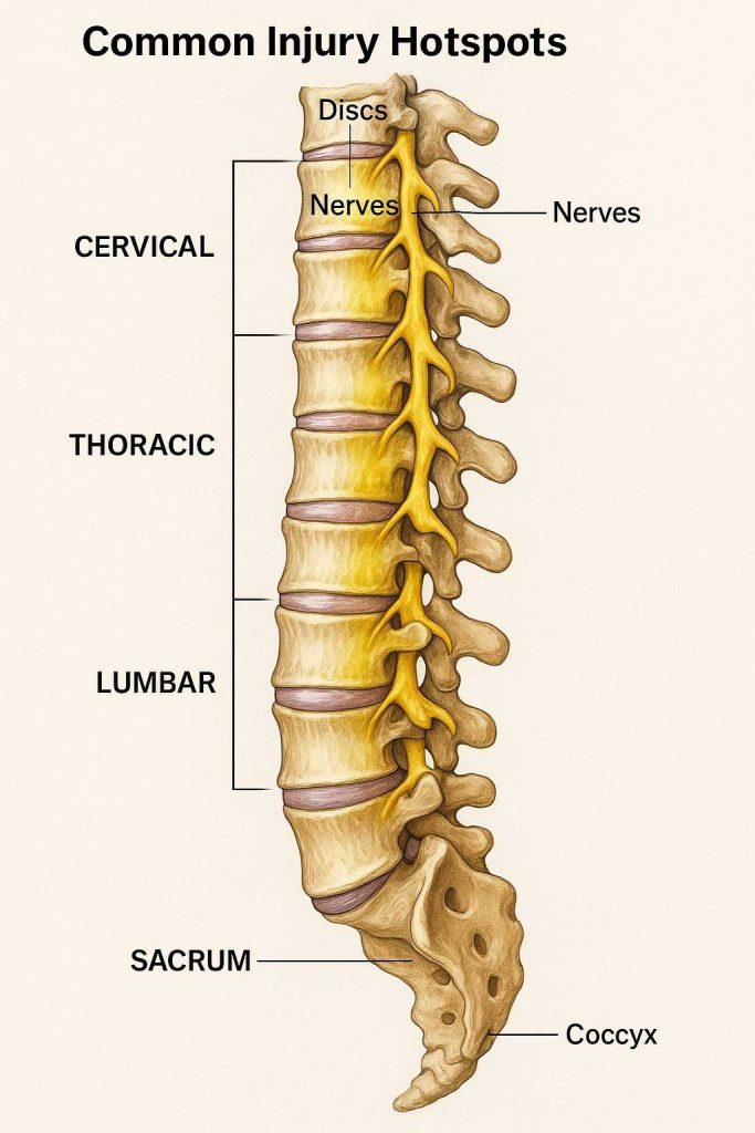 Common Injury Hotspots Back Pain After Car Accident Beaumont, TX