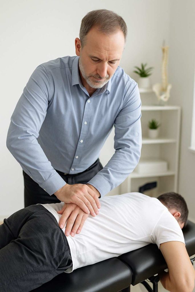 chiropractic adjustment being performed