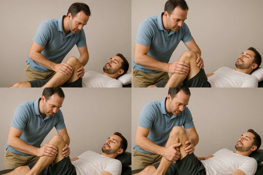 knee adjustment demonstration with proper positioning