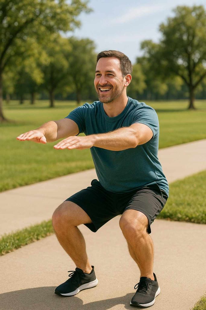 active patient demonstrating improved knee mobility and function