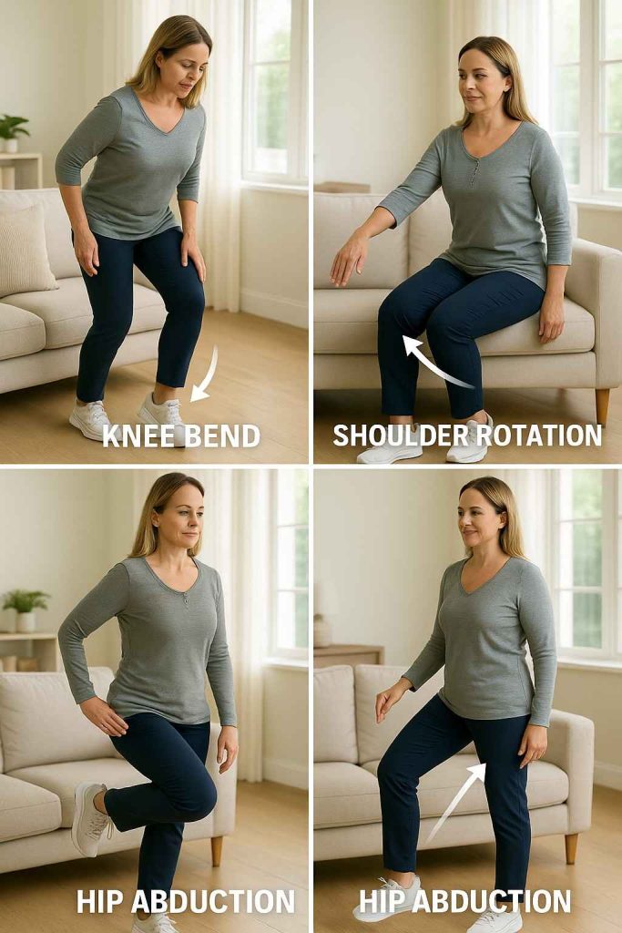 Photo series showing proper exercise techniques