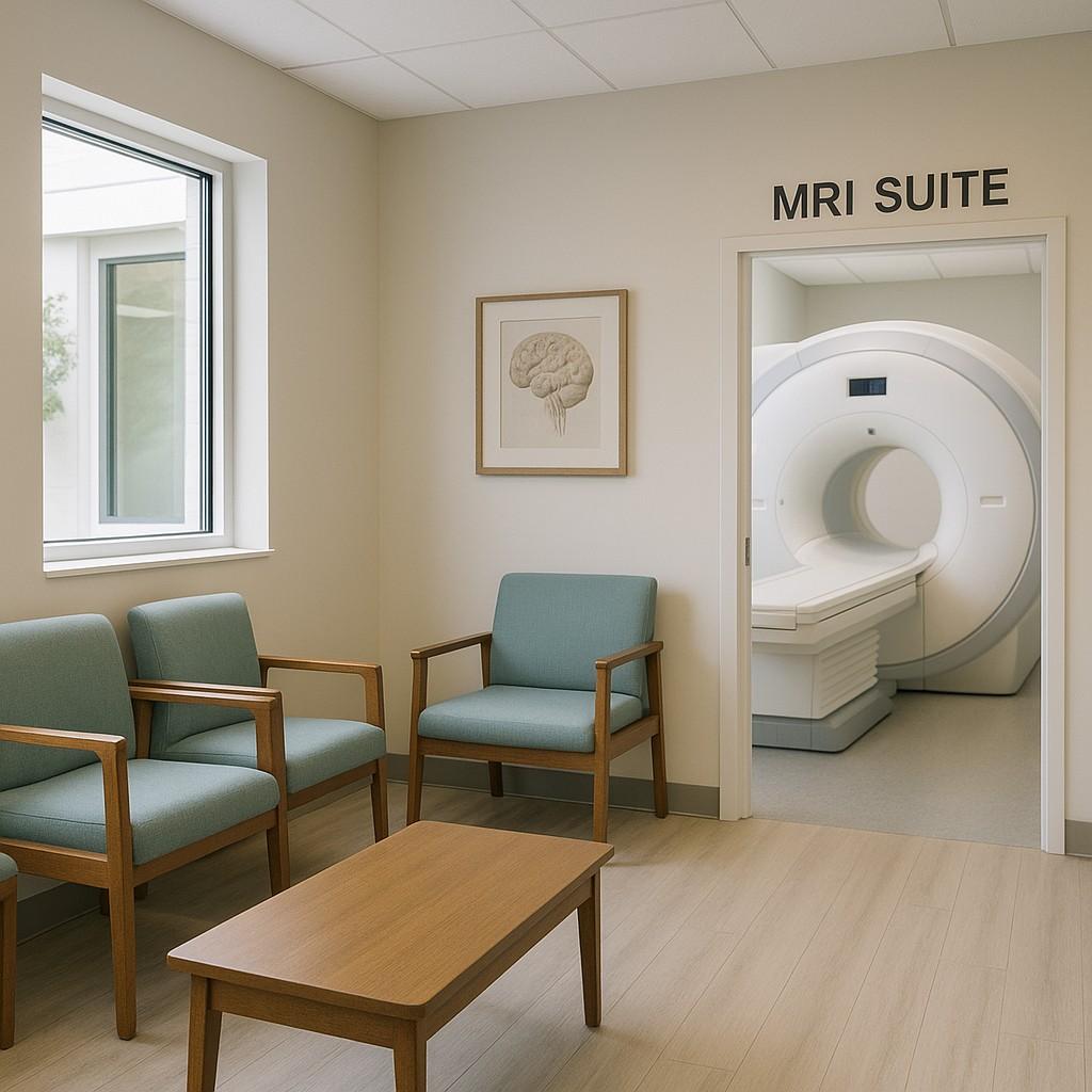 Facility photos showing modern equipment and comfortable patient areas
