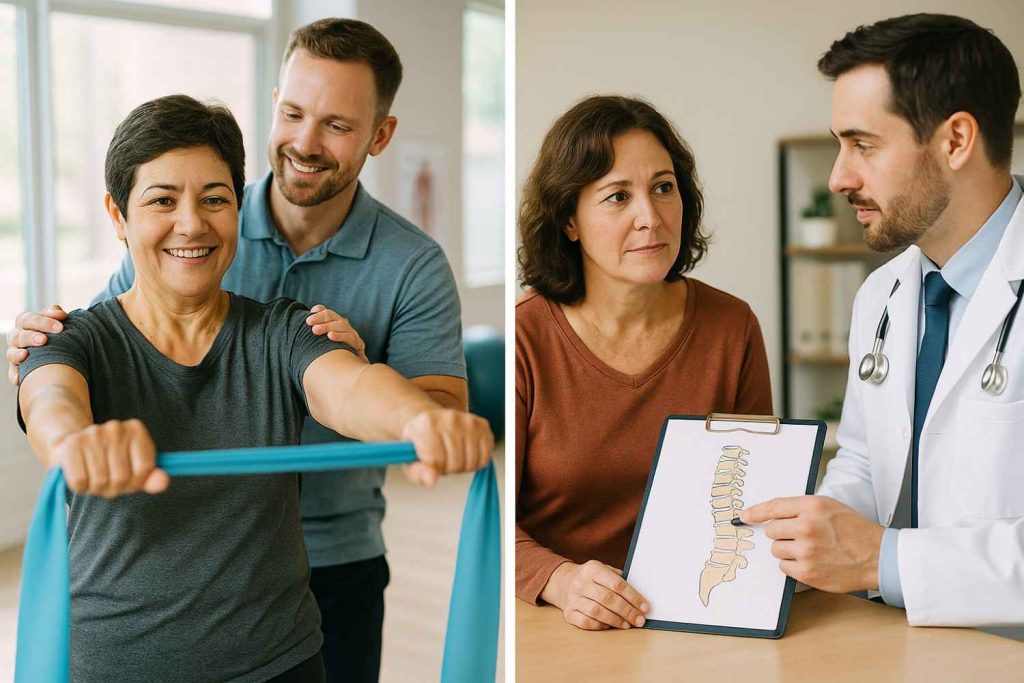 person engaged in recovery activities (physical therapy, medical consultation)