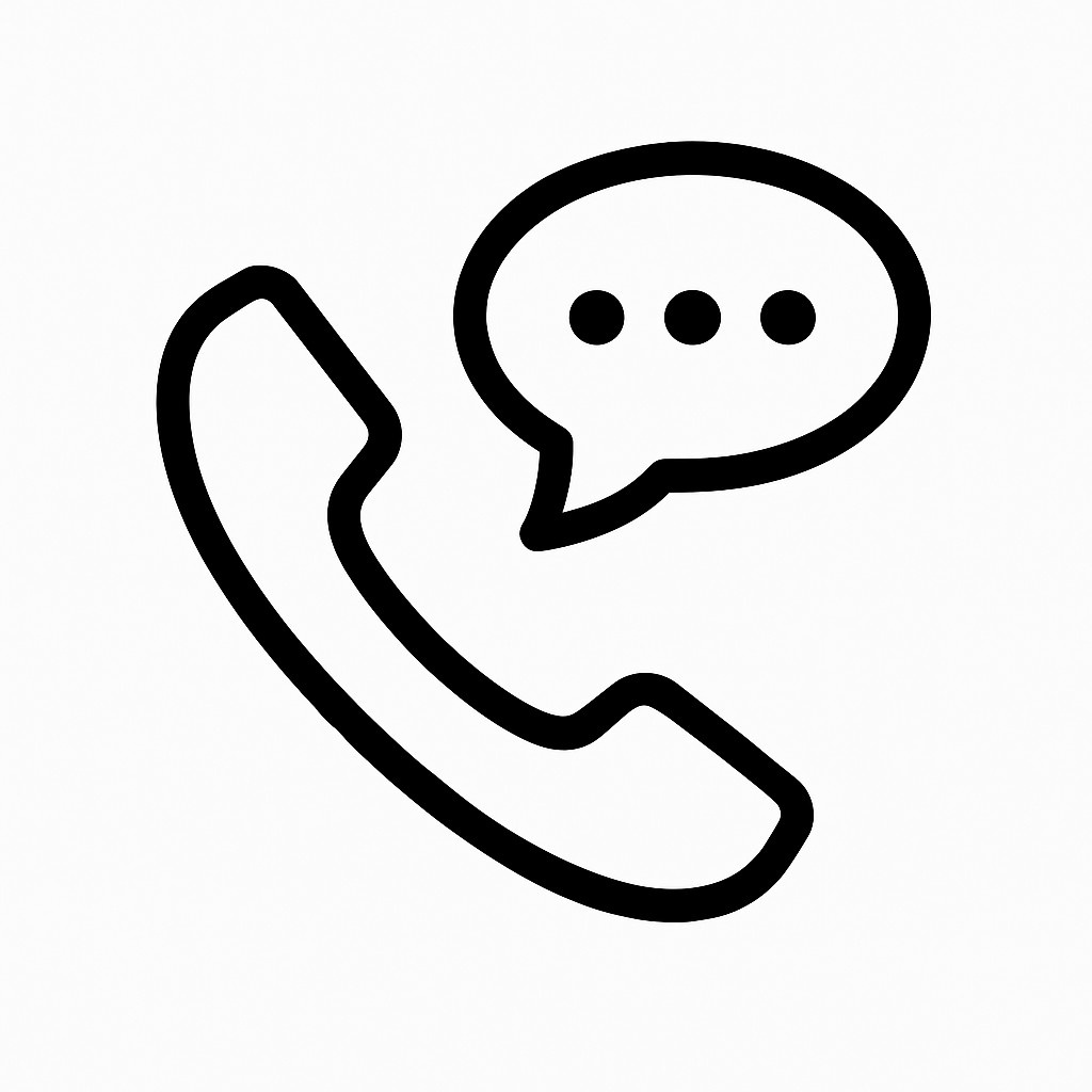 Telecommunication Icon in Black and White