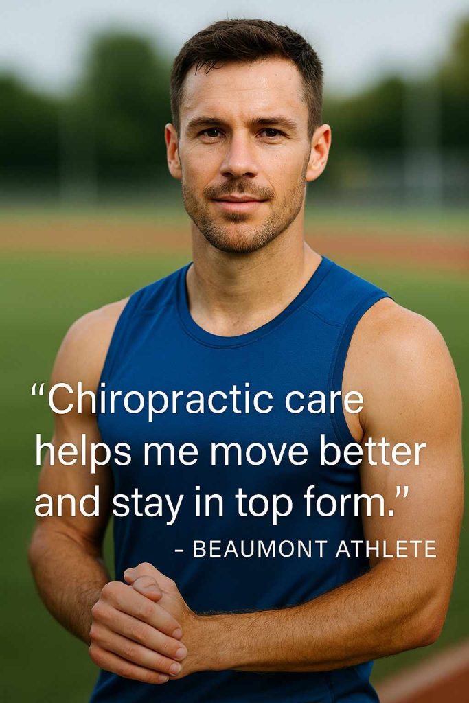 Athlete portrait with brief testimonial overlay