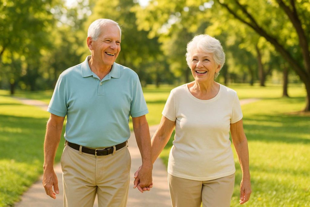 Active Senior in Sunny Park Walk