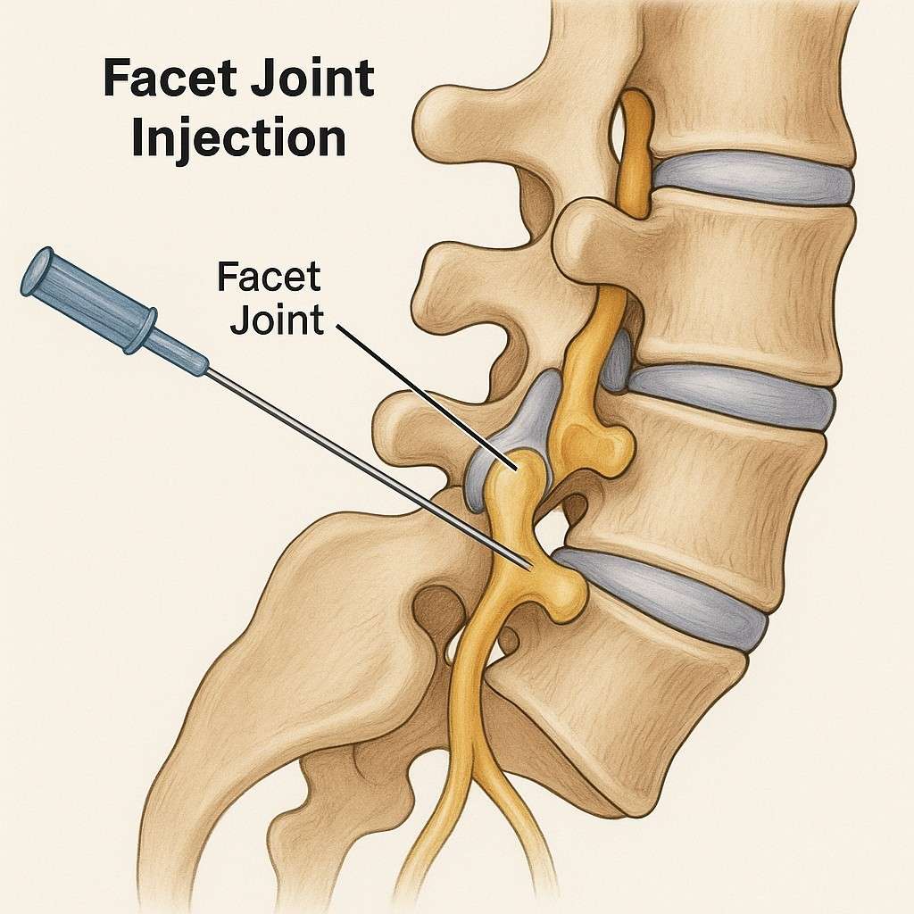 Facet Joint Injection Procedure Illustration