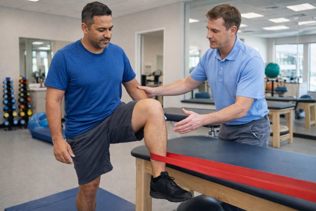 Knee rehabilitation session in Beaumont Clinic