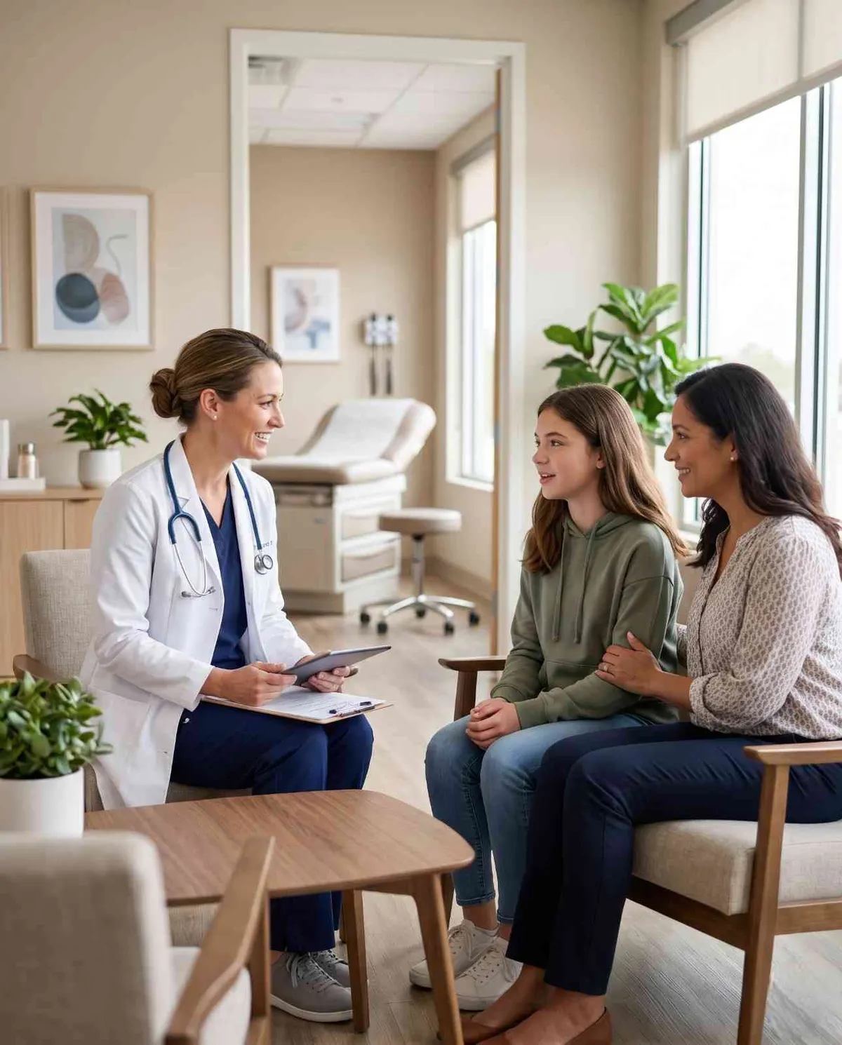 Physician performing a neurologic exam during a post-accident consultation in Beaumont, TX